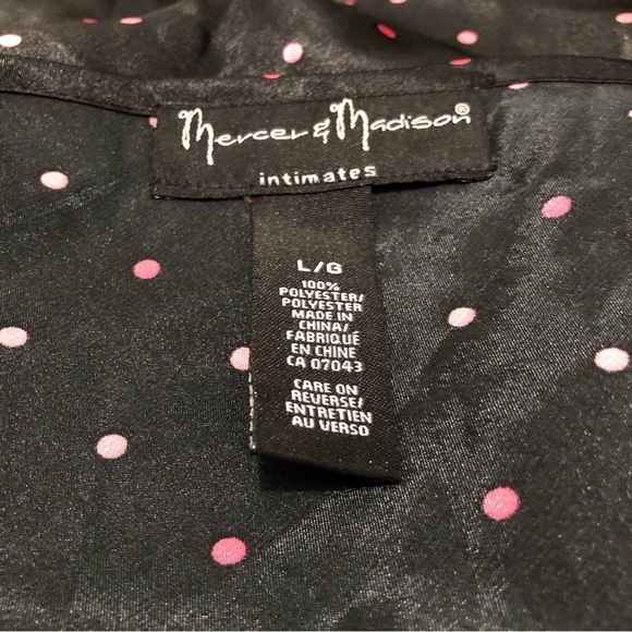 Mercer &  Madison camisole polka dot black and pink adjustable straps SZ L - Picture 6 of 7